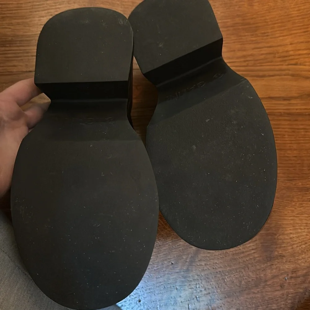 Ganni chunky platform sandals size 38 (fits 7.5 or 8) black shiny - Picture 4 of 6